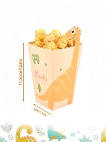 12/24 件派对礼品袋，可爱恐龙卡通，一次性容器纸袋，四种不同颜色的礼品填充袋，桌面中心装饰，生日装饰用品，送给朋友的礼物，适用于室内家庭客厅派对用品，电影必备道具，户外派对节日装饰 - 彩色 - 查看 10