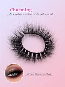 Asiteo 7 Pairs Russian Strip Lashes Natural Looking Soft & Fluffy Mink Lashes 3D False Eyelashes Russian Volume Eyelashes Fake Eyelashes Dramatic Messy Mink Lashes Wispy Long Foxy Eye Lifting Look Eyelash Extension Kit Full Eyelash Strip To Lengthen And Volumize The Outer Corner Of Your Eye Beauty Makeup - Black - View 3