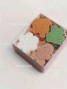 Bộ nến thơm chủ đề Giáng sinh 1 chiếc, có hình người tuyết, bánh gừng, chuông và ông già Noel - Nhiều màu - Xem 4
