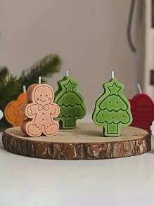 Bộ nến thơm chủ đề Giáng sinh 1 chiếc, có hình người tuyết, bánh gừng, chuông và ông già Noel - Nhiều màu - Xem 9