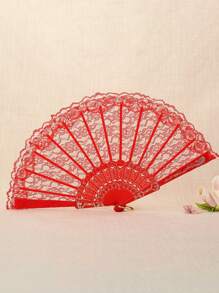 1 件女士蕾丝折扇，适合万圣节情人节派对装扮