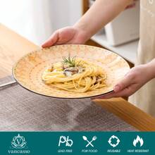 vancasso Juego de vajilla de porcelana de 16 piezas, juego de platos de cerámica multicolor con 4 platos de cena, plato de postre, tazón y juego de tazas. - Mezclar colores - Ver 3