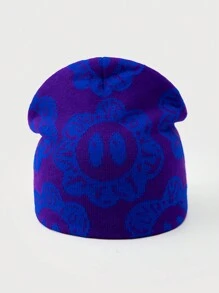 1pc Men's Unique Sunflower Embroidery Beanie Hat, Suitable For Autumn Winter Daily Wear Halloween Fall Outfit - Multicolor - View 14