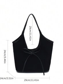 1 件仿麂皮拼布 PU 材质手提包，时尚通勤手提包适合日常使用、约会和送给女性的礼物