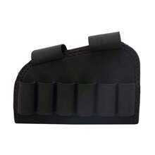 Tactical 6-Slot Stock Ammo Pouch 12/20 Gauge Shell Carrier Military Hunting Stock Ammo Bag - Black - View 1