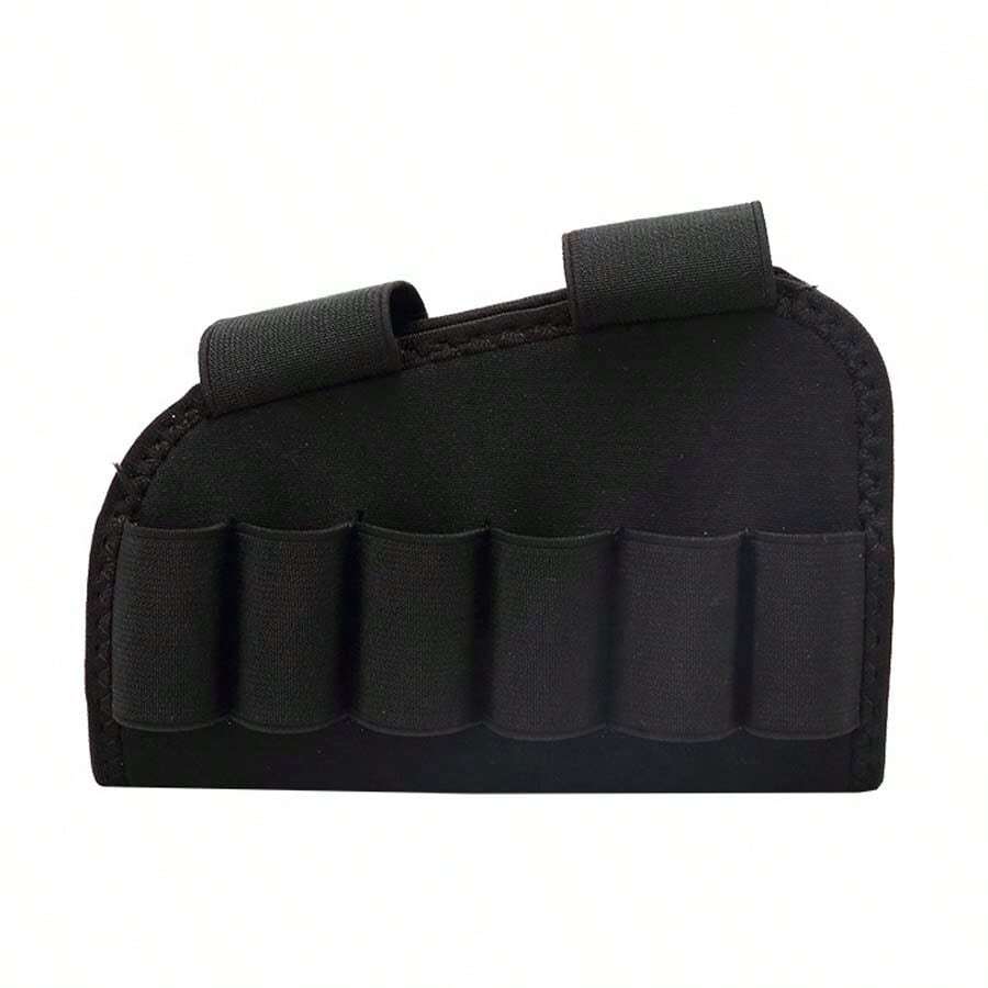 Tactical 6-Slot Stock Ammo Pouch 12/20 Gauge Shell Carrier Military Hunting Stock Ammo Bag - Black - View 1