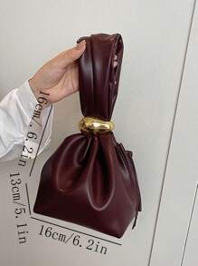 Bolso tipo tote de estilo elegante de oficinista, con forma de farol, bolso de mano pequeño de diseño de moda para mujer, bolso de trabajo ligero y de lujo con estilo de