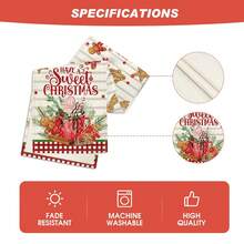 Cărucior de masă pentru Crăciun Fericit, fundă roșie cu buline stele Bucătărie decor pentru masă, sărbători de iarnă, fermă, decorațiuni pentru casă, pentru interior, în aer liber, pentru petrecere, pentru vacanță, cadou de Anul Nou. - Multicolor - Vizualizare 10