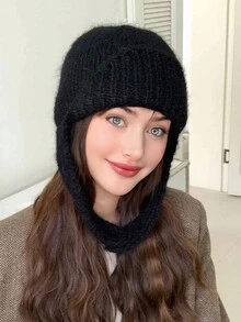 1 件冬季女士纯色无檐便帽，名人风格，大尺寸，高品质，适合日常穿着、聚会和购物 - 彩色 - 查看 6