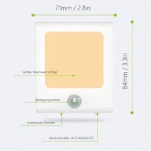 Veilleuse LED avec détecteur de mouvement en ABS, veilleuse dimmable petite pour chambre à coucher, couloir, salle de bain, sommeil, alimentation, soins des yeux, lampe de chevet, prise UE