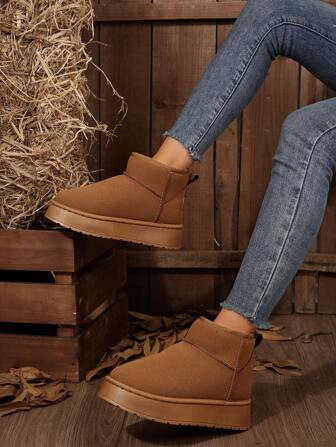 Women Outdoor Sports Snow Boots/Ankle Boots/Fashion Boots/Autumn Winter Boots/Warm Snow Boots/Christmas Solid Color Cute Everyday Waterproof Platform Slip-On Warm Casual Snow Boots/Fashion Women Warm Indoor Slippers