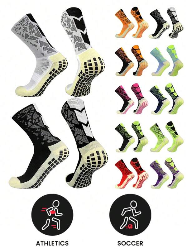 Sports Outdoor 1 Pair Silicone Anti Slip Football Socks Takraw Men Women Sport Basketball Grip Soccer Socks