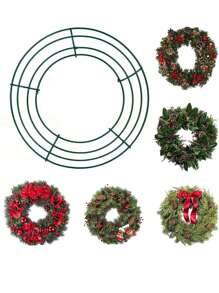 3/6/12packs 20/25/30/35/40cm Metal Wreath Frame Wire Wreath Round Wreath Form Metal Diy Floral Crafts Wreath Making Rings For Christmas Thanksgiving Day New Year Wedding Valentines Garden Home Party Decorations
