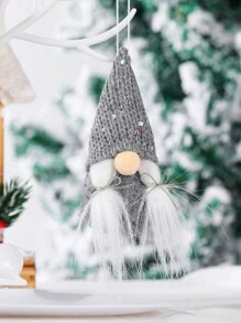 圣诞装饰 1pc 圣诞老人节日吊坠，森林老人无脸娃娃圣诞树装饰道具，适合节日派对装饰 - 彩色 - 查看 9