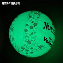 Glow In The Dark Volleyball, Durable & Shockproof, For Match & Training - Blue and White - View 7