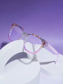 1 对创意纹理音符装饰超大粉色眼镜，适合派对、节日和音乐活动 - 無色 - 查看 1