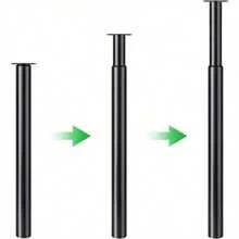 Table Legs Breakfast Bar Leg 710-1100mm Adjustable DIY Metal Folding Desk Legs Kitchen Worktop Loft Legs For Furniture Table Coffee Table Dining Table 60mm Diameter(Black) - Black - View 2