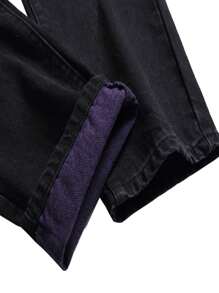 MICKASON Men's Purple Ripped Stretch Skinny Black Bottom Peplum Men's Jeans - Stretchy, Comfortable And Stylish - Perfect For Everyday Casual Wear. - màu đen - Xem 6