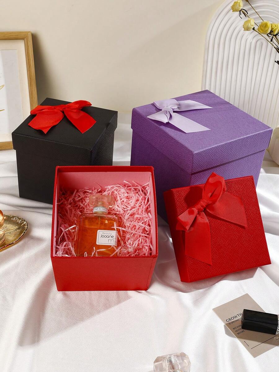 3pcs Bow Mothers Gift Boxes For Mom Presents,Small Gift Boxes With Lids