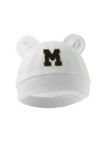 1pc Baby 26 Letter Tire Cap, Soft Cotton Warm, Suitable For Boys And Girls Newborn Daily Life Use. - White - View 16