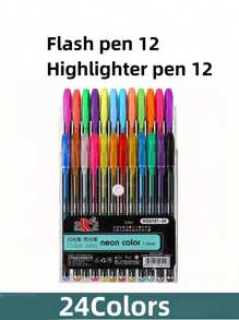 Set Of Glitter Gel Pens, Available In 12/18/24/36/48/60 Colors, Essential For Back To School Season - Multicolor - View 14