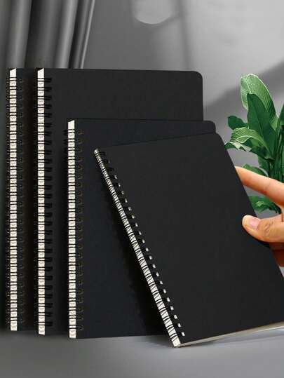 1pc Solid Color Spiral Notebook, Simple Portable Multi-Purpose Journal Notebook For School, Student, Office Back To School