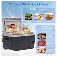 Smad 50L Car Refrigerator 12/24 D C Portable Refreigerator 2 Way Lid Opening Car Fridge With Removeble Basket Wheels Led Lighting -4℉-68℉ For Camping RV Travel And Home - US B Type Plug(110-127V) - View 6