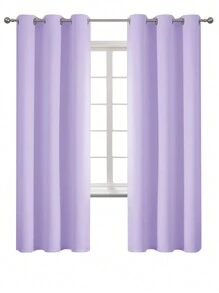 Estelar Textiler 素色單面板遮光窗簾淡紫色極簡主義窗簾適用於客廳、臥室 - 淡紫色 - 查看 15