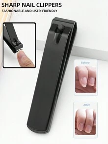 Heavy Duty Sharp Nail Clipper, Easy To Cut Fingernails And Toenails, Home And Travel Use - Black - View 4
