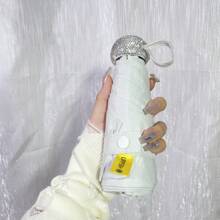 Mini Rhinestone Decorated Sun Umbrella For Women, Lightweight Portable Folding UV Protection Parasol,Spring Summer Picks,Brides Maid Gifts,Room,Bedroom Decor,Beach,Travel,For Men,For Women,Vacation - Multicolor - View 5