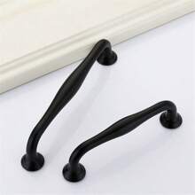 1 Pc / 2 Pcs Aluminum Alloy Black Kitchen Cabinet Handles And Knobs Drawer Knobs Cupboard Wardrobe Door Pulls Dresser Handle Furniture Hardware
