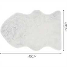 Faux Fur Rug Fluffy Imitation Sheepskin Carpet 40 X 60CM - Soft Furry Area Rugs For Living Room Bedroom Sofa Nursery Seat Pad White - White - View 3
