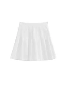 Women's Solid Color Casual Pleated Mini Skirt