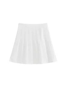 Women's Solid Color Casual Pleated Mini Skirt