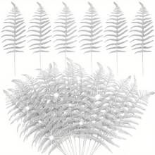 20 piezas/10 piezas Hojas brillantes, hojas tropicales artificiales, hojas de árbol de Navidad con brillo, adornos con brillo para DIY en tallos de ramos, decoración de coronas, hermosas flores artificiales para decoración de árbol de Navidad, decoración del hogar, relleno de escritorio de oficina, Acción de Gracias, decoraciones navideñas, decoración de mesa, DIY coronas, decoración de regalo navideño, suministros para fiestas navideñas, decoración de habitación