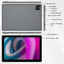 WeTap Android 12 Tablet 3GB+64GB ROM 10.1 Inch Display Tablet 1280x800 IPS Quad-Core Processor Tablets (Grey) - Grey - View 5