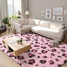 Living Room Rug 6x9 Area Rug For Kids Room Fluffy Bedroom Rug  Leopard/Cheetah Print Rug Fuzzy Nusery Rug For Girls Boys Modern Faux Fur Rugs Washable Carpets - 粉色 - 查看 2