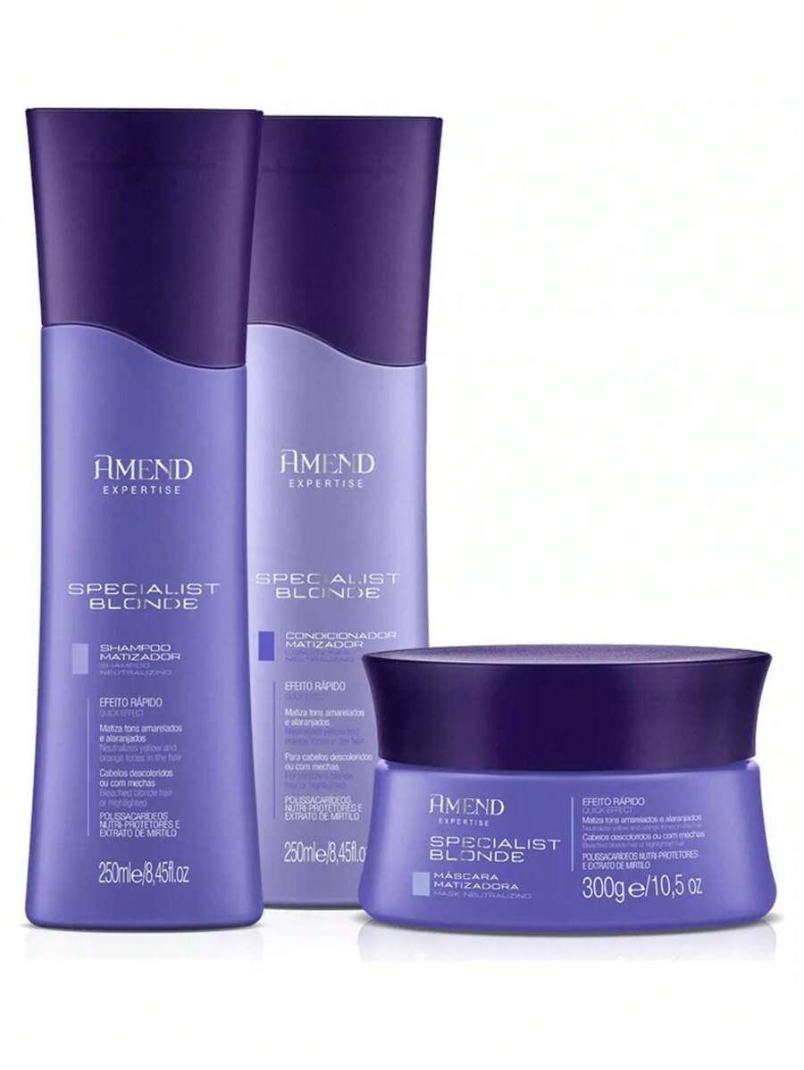 Kit With 3 Products Amend Specialist Blonde Shampoo, Conditioner And Toning Mask - 白色 - 查看 1