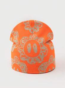 1pc Men's Unique Sunflower Embroidery Beanie Hat, Suitable For Autumn Winter Daily Wear Halloween Fall Outfit - Multicolor - View 13