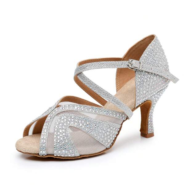 Chaussures de danse latine pour femmes, chaussures de danse de salon, de salsa, de soirée, de mariage, talon de 5/7 cm
