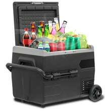 SMAD Portable Camping Refrigerator/Freezer, Electric 12 Volt Fridge With Wheels, 68 Quart (50L) 12v/24v D C Solar Cooler For Vehicles Car Travel Outdoor Semi-Truck RV, -4℉~68℉ - 1 - View 4
