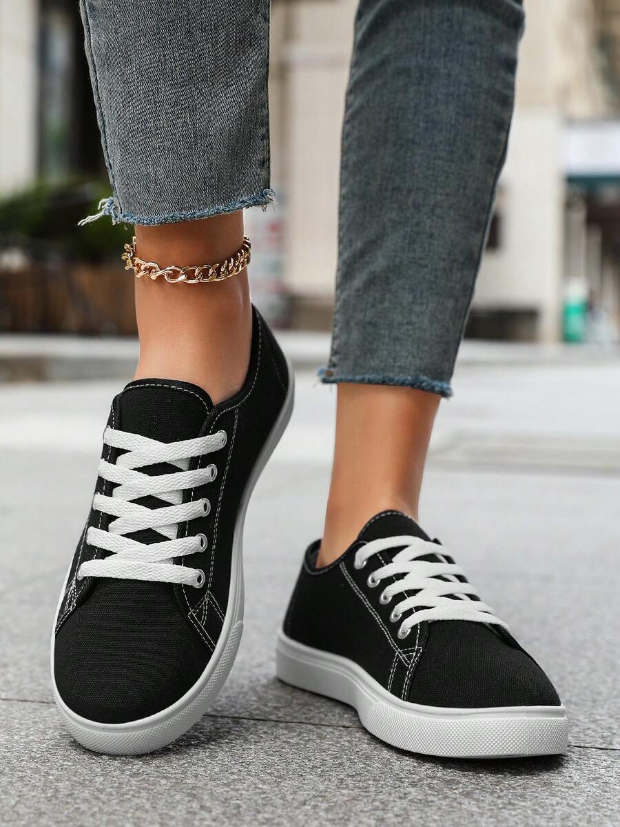 Herren einfarbige Segeltuch Flache Schuhe, Runde Zehenkappe Schnürschuhe, atmungsaktiv rutschfest, klassische Herren Segeltuch Schuhe, einfarbige Schnür-Low-Top Freizeitschuhe, bequeme Schuhe für Herren, Sneaker, Outdoor-Schuhe, Studentenschuhe, Schwarz und Weiß, Weiß