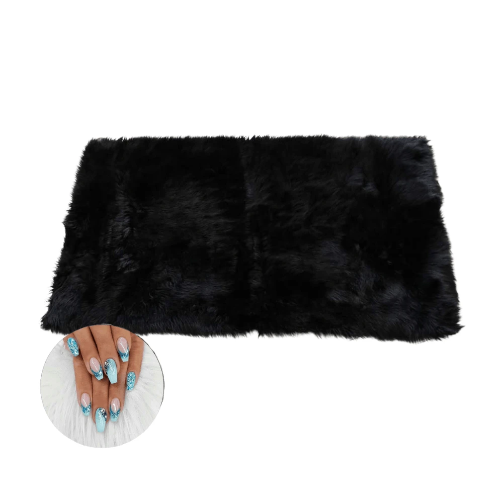 Shaggy Carpet For Taking Nail Photos Shaggy Nail Art Manicure Luxury Plush Carpet - màu đen - Xem 1