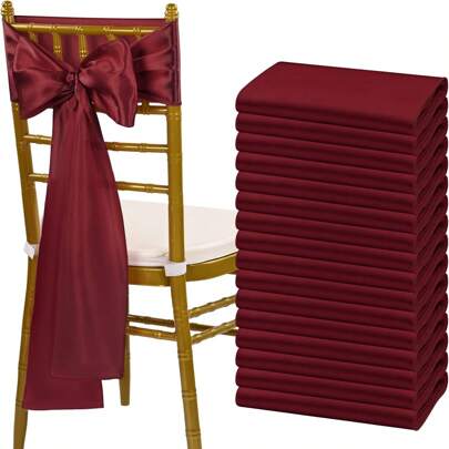 10 יח'\אריזה אבנט כיסא דקורטיבי קשת סאטן לחתונה, מסעדה, אירוע, מסיבה, עיצוב כיסא מלון עשה זאת בעצמך