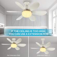 Ceiling Fans With Lights And Remote Control 20 Inch Low Profile Socket Fan Light With 6 Reversible Blades 3 Speeds Ceiling Fan For Bedroom Living Room Dining Room