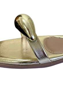 Women's Flat Sandal With Elegant Metal Embellishment 2062-14 - Vàng - Xem 2