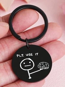 1 件趣味不锈钢钥匙扣请使用它最好的朋友钥匙圈包吊坠圣诞礼物万圣节汽车配件包饰背包学校可爱哥特 Y2k 万圣节配件教师节礼物创意包饰挂绳带身份证夹汽车配件包饰 - 黑色 - 查看 7