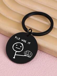 1 件趣味不锈钢钥匙扣请使用它最好的朋友钥匙圈包吊坠圣诞礼物万圣节汽车配件包饰背包学校可爱哥特 Y2k 万圣节配件教师节礼物创意包饰挂绳带身份证夹汽车配件包饰 - 黑色 - 查看 8