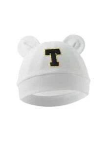 1pc Baby 26 Letter Tire Cap, Soft Cotton Warm, Suitable For Boys And Girls Newborn Daily Life Use. - White - View 25