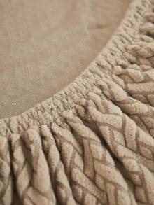 1pc Solid Color Pattern Stool Cover, Modern Style, Wool Material, Dining Room Furniture Chair Cover, Suitable For Most Chairs - Camel - View 8